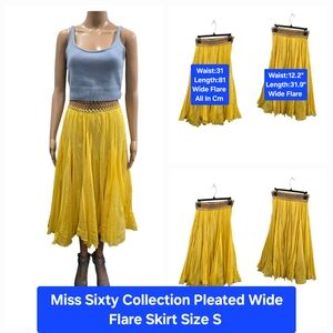 Miss Sixty Collection High-Rise Wide Flare A-Line Skirt Size S
